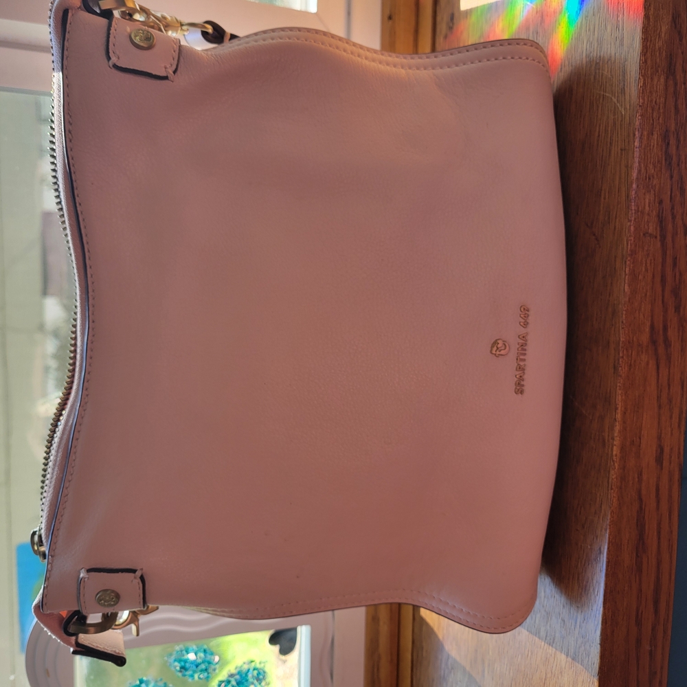The Sak Pink Shoulder Bag with Metal Hardware